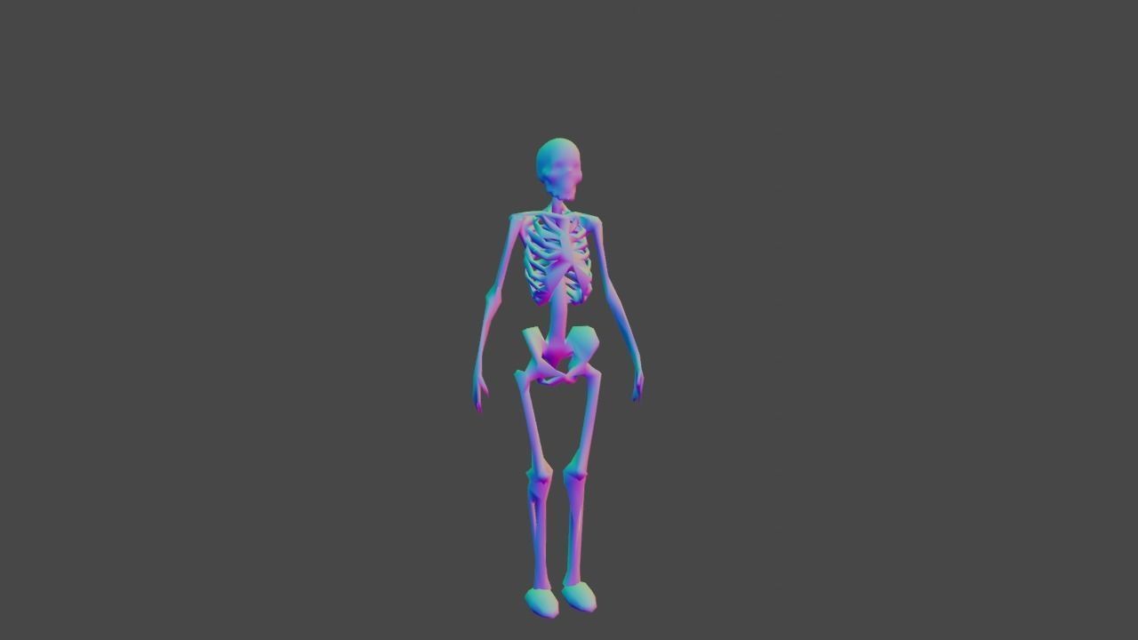 Cartoony Rigged Low Poly Skeleton Model Low-poly 3D model_5