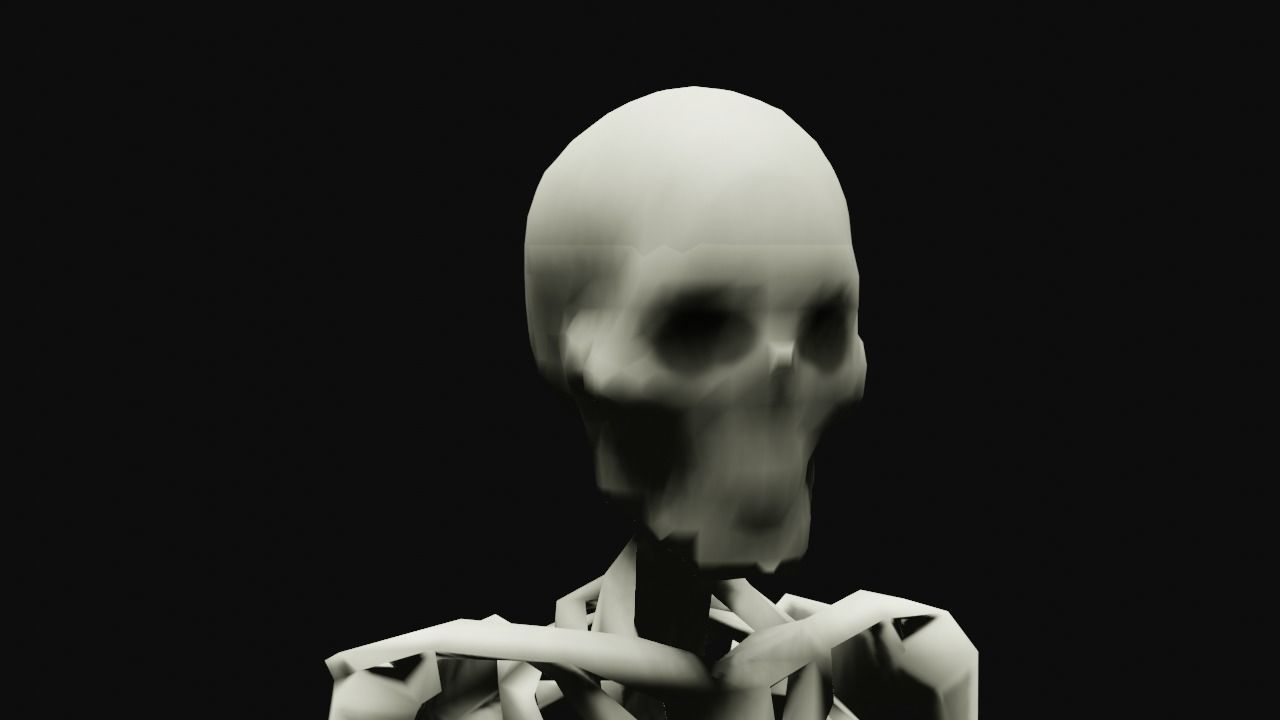 Cartoony Rigged Low Poly Skeleton Model Low-poly 3D model_1
