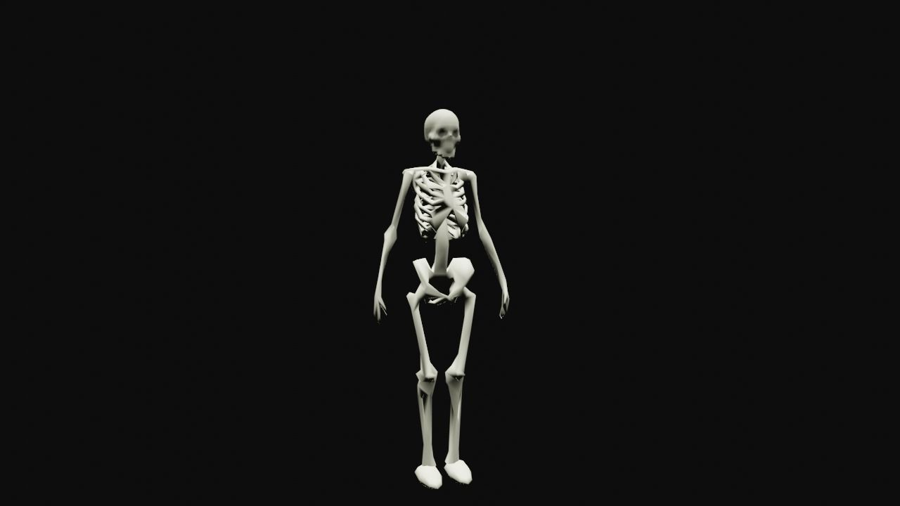 Cartoony Rigged Low Poly Skeleton Model Low-poly 3D model_4