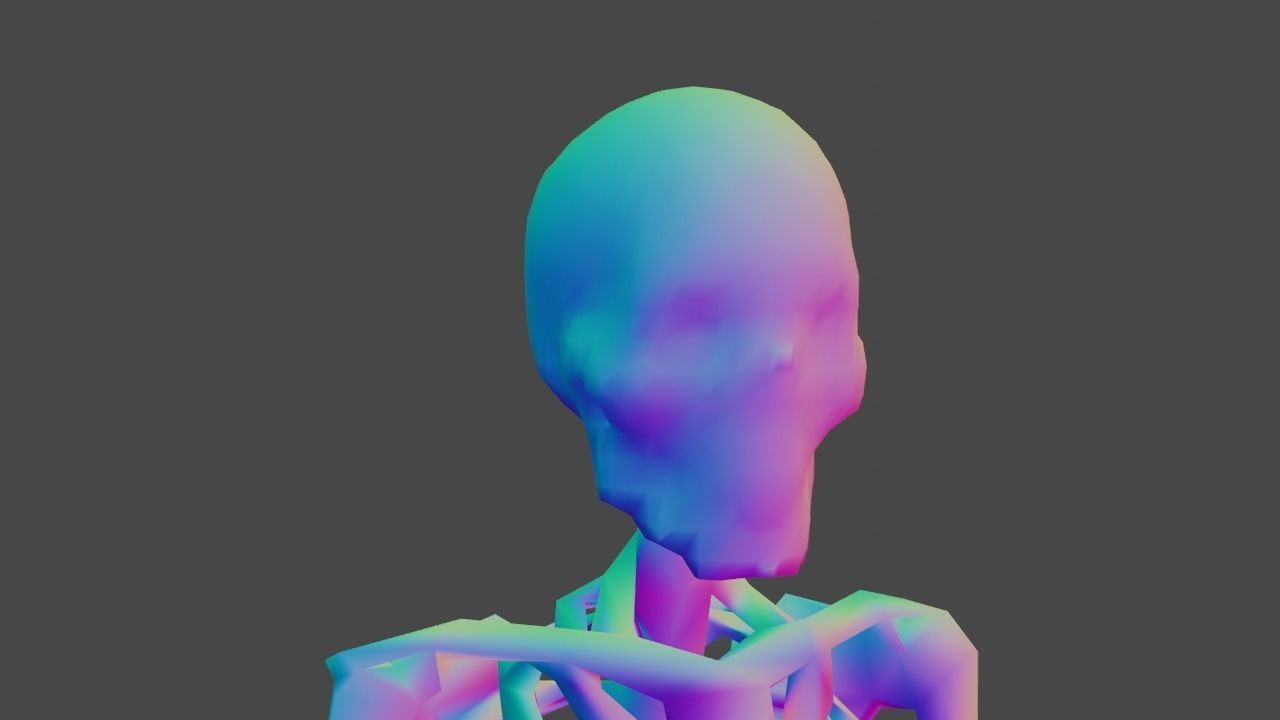 Cartoony Rigged Low Poly Skeleton Model Low-poly 3D model_2