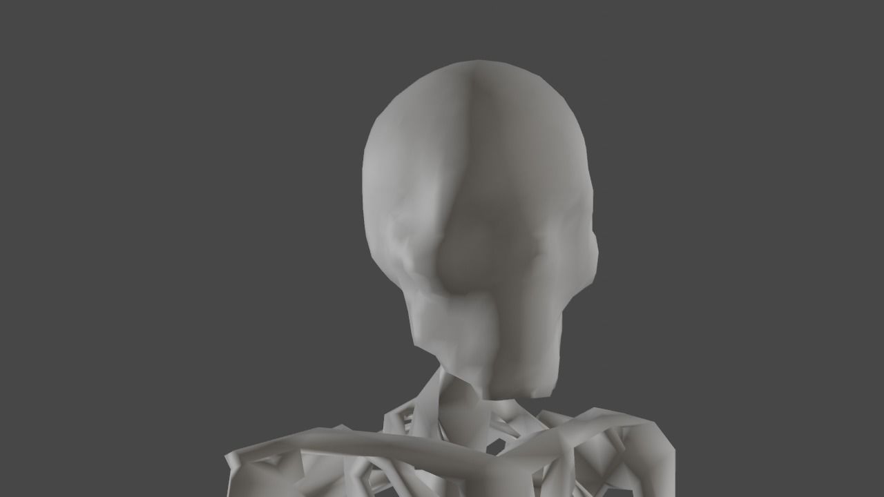 Cartoony Rigged Low Poly Skeleton Model Low-poly 3D model_3