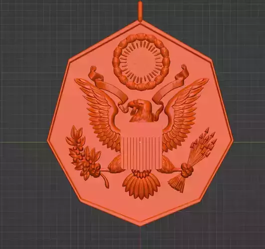  US  Coat of Arms pendant 3D print model