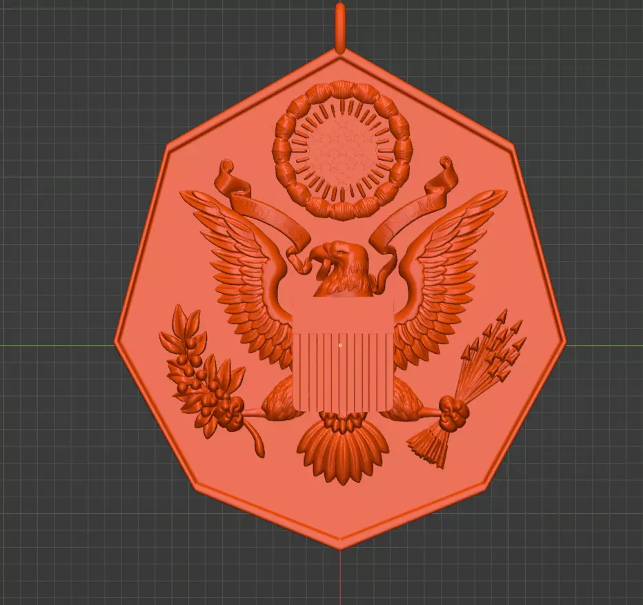  US  Coat of Arms pendant 3D print model_0