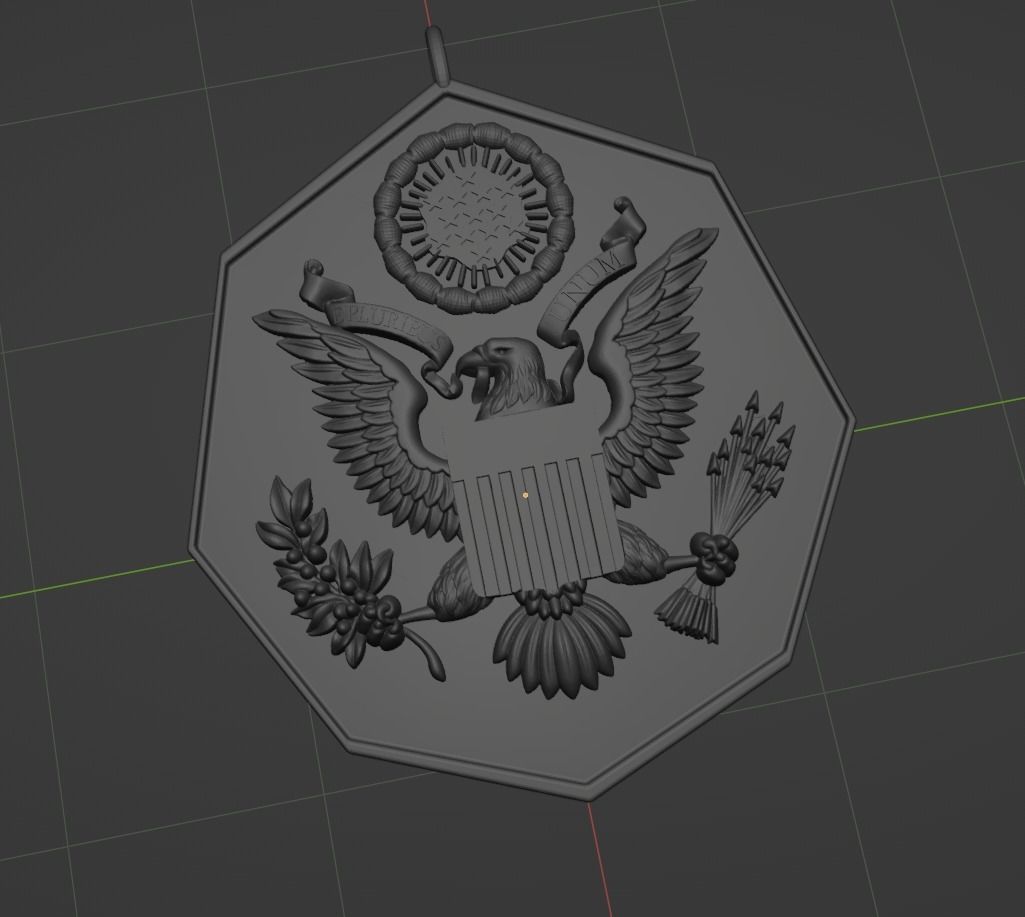  US  Coat of Arms pendant 3D print model_2