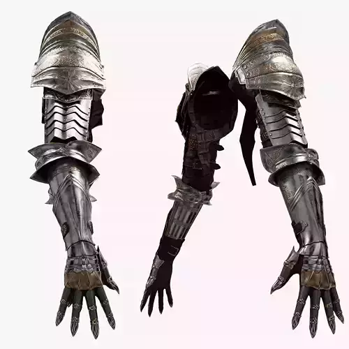  Female Knight Arm Armor Set MidPoly 3D model