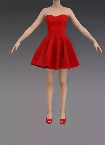 dress heart shaped neckline red cotton twill dress