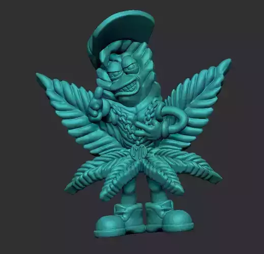 marihuana personaje 4 3D print model