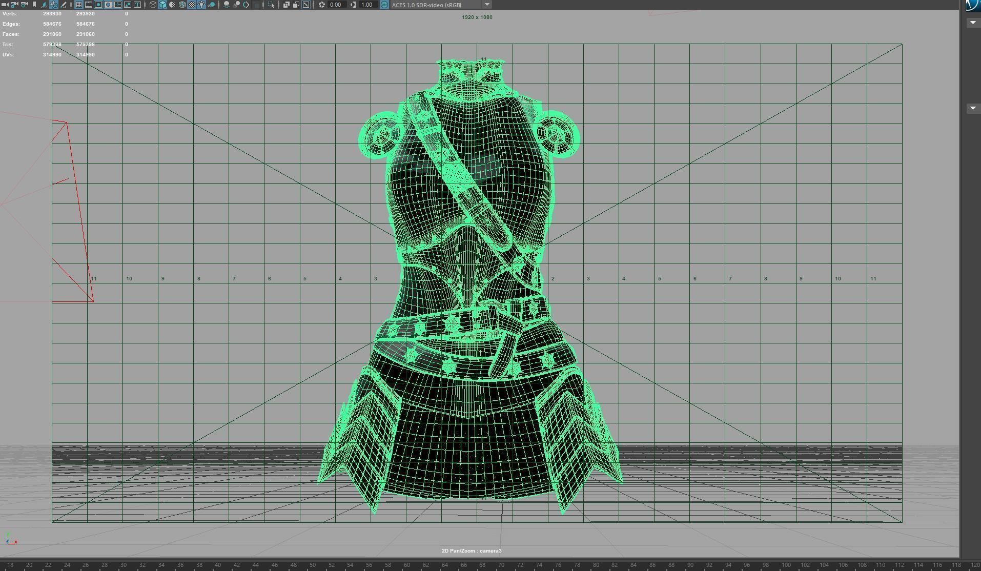  Female Knight Body Armor Set MidPoly 3D model_10