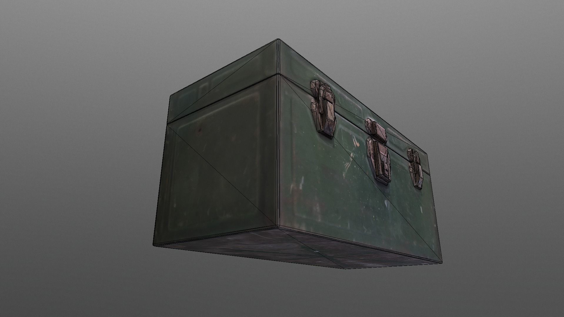 Union Tool Box Vintage Tool Storage Low-poly 3D model_5