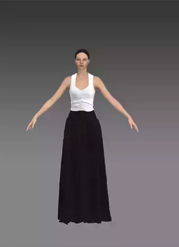 two pieces blouse and skirt 