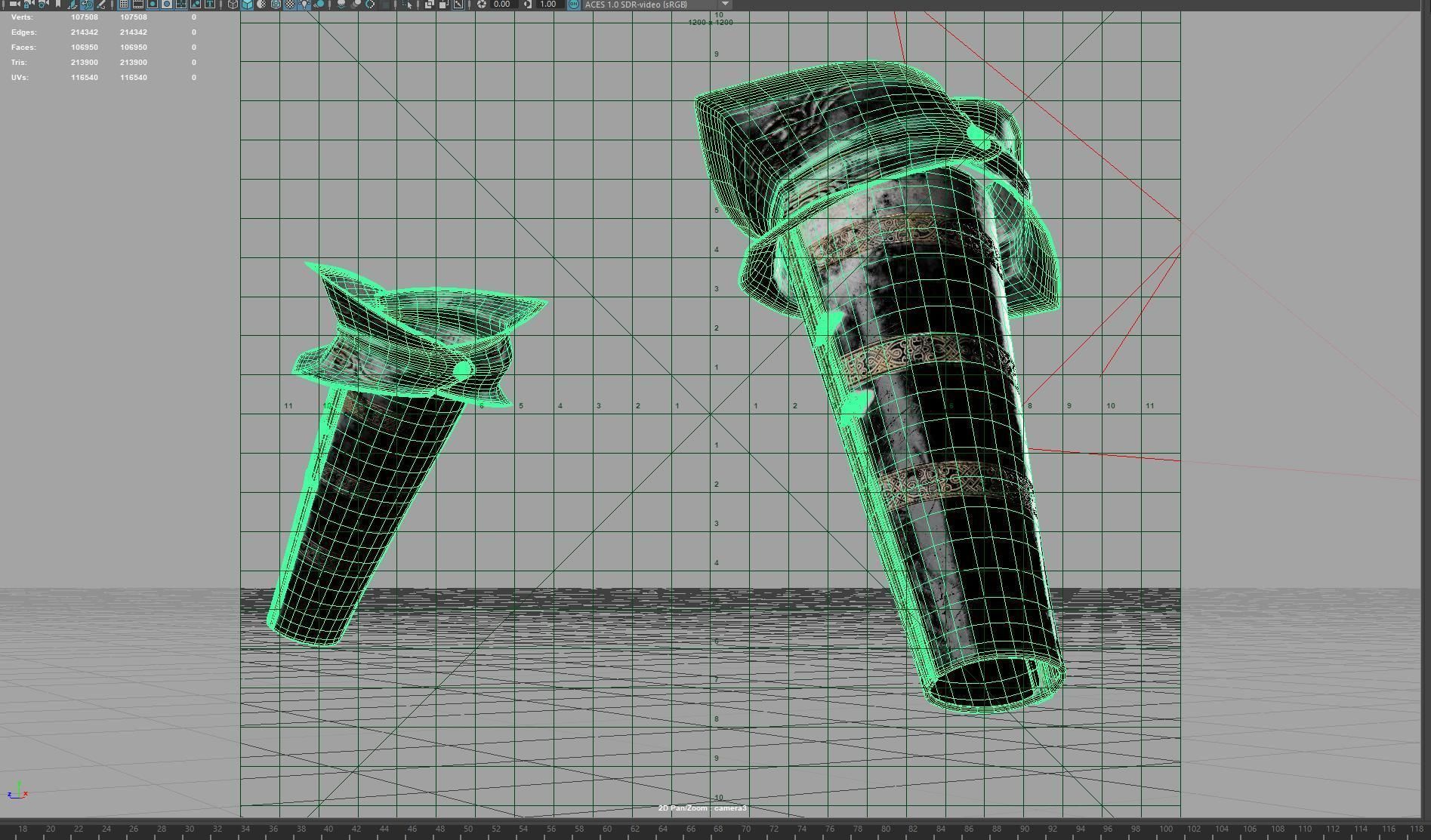 Female Knight Elbow Wrist Armor Set MidPoly 3D model_9