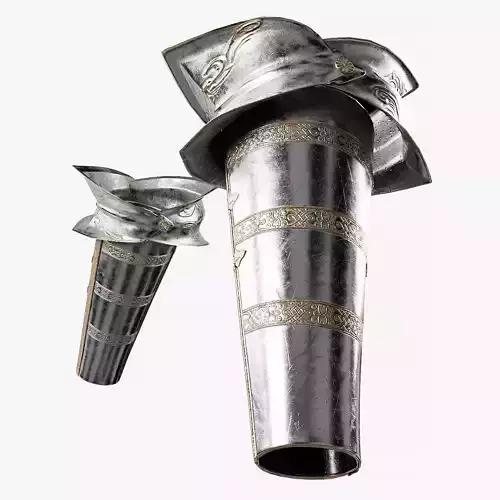 Female Knight Elbow Wrist Armor Set MidPoly 3D model Female Knight Elbow Wrist Armor Set MidPoly 3D model