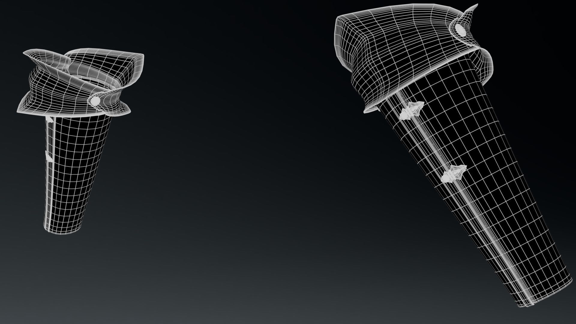 Female Knight Elbow Wrist Armor Set MidPoly 3D model_6