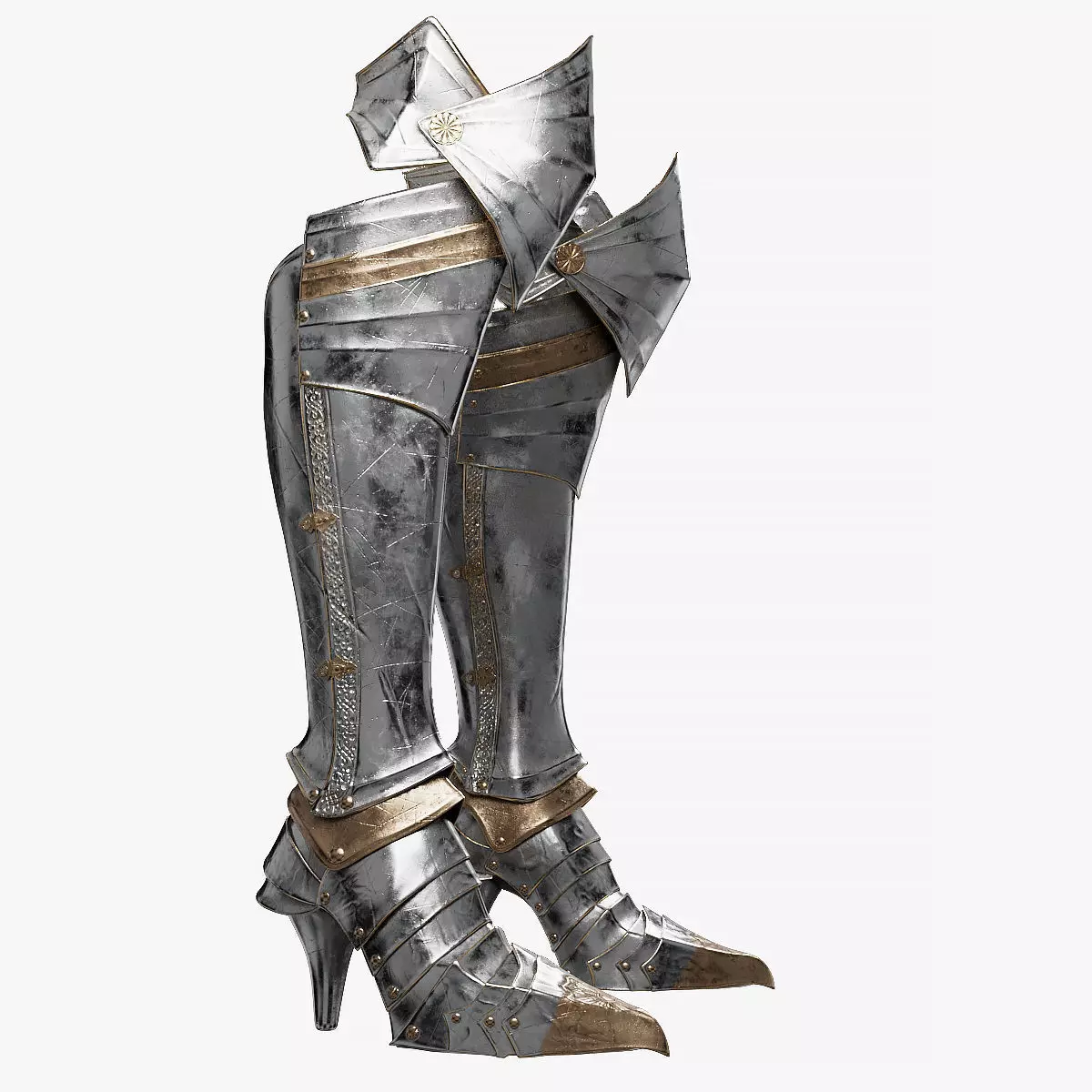 Female Knight Foot And Ankle Armor MidPoly 3D model