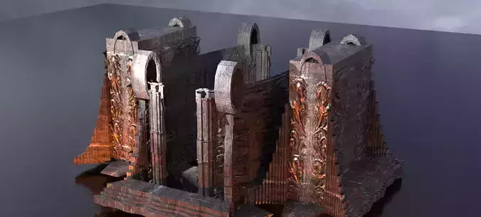 Ancient Underworld Celtic Temple 3D model