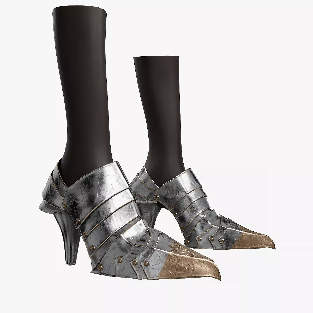 Female Knight Foot Armor MidPoly 3D model