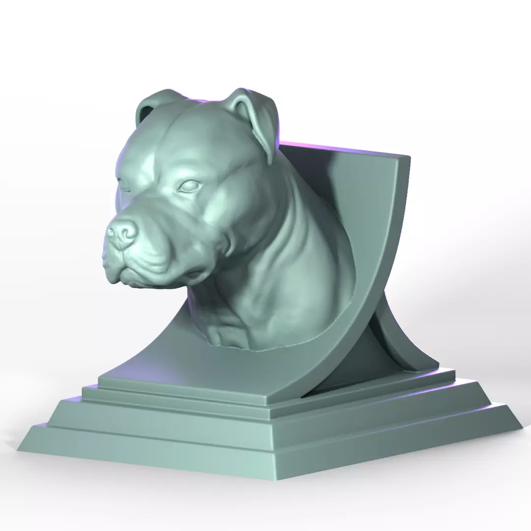 Pit Bull Terrier 3D printable Trophy 3D print model