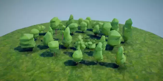 low poly vegetation set 02