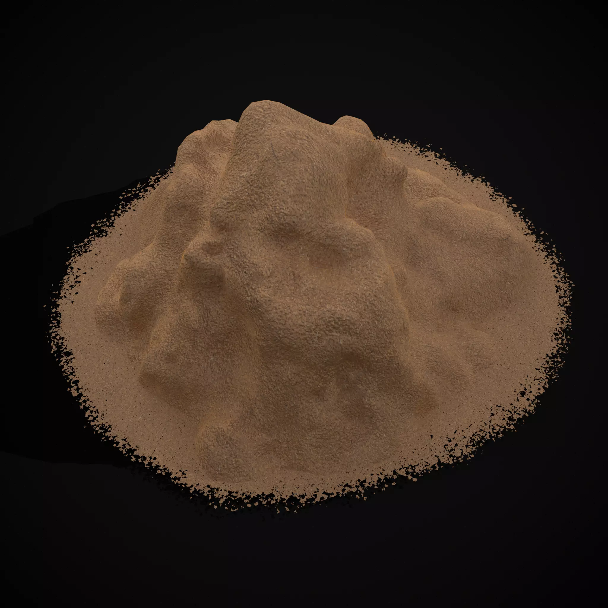 Wheat Grain Piles Low-poly 3D model_0