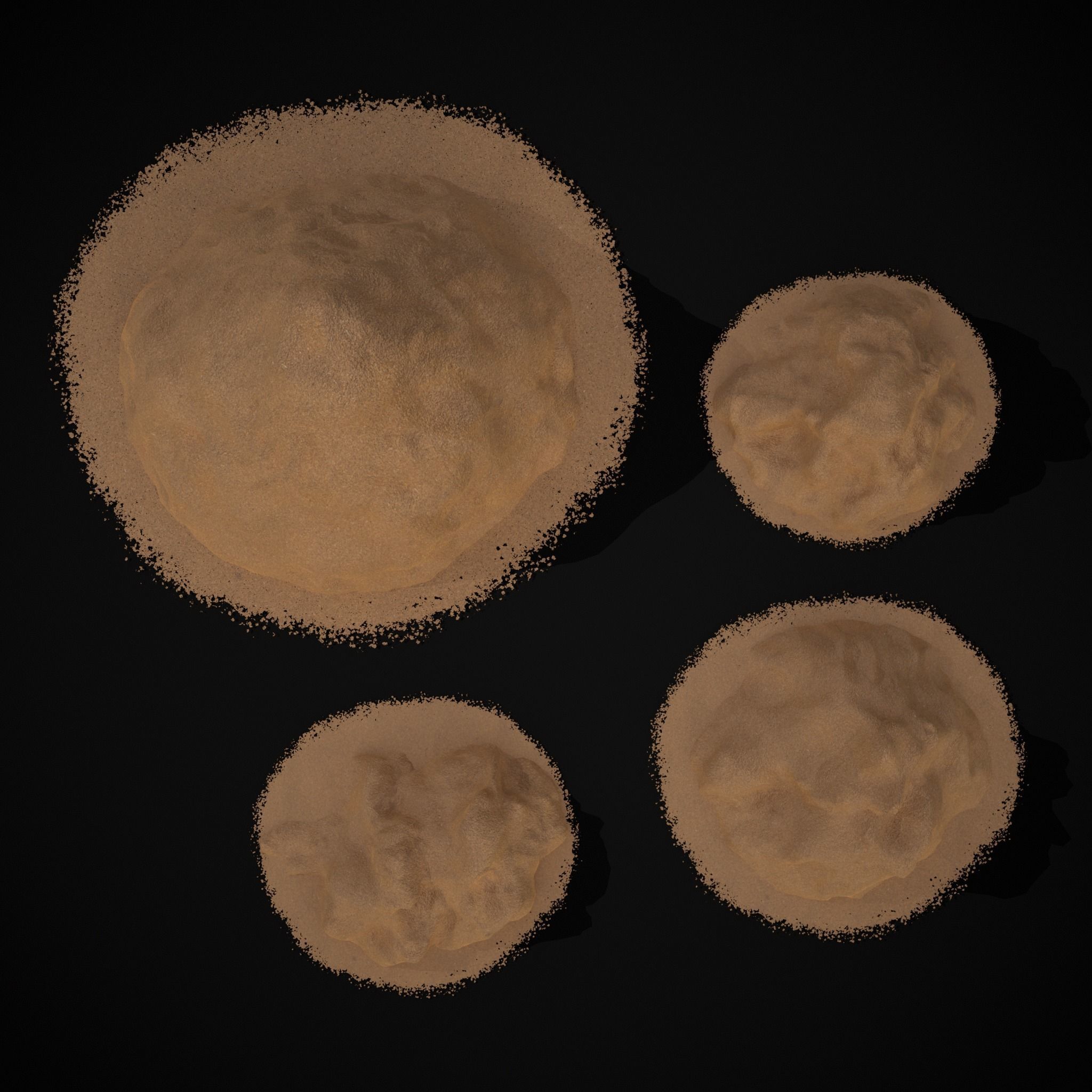 Wheat Grain Piles Low-poly 3D model_7