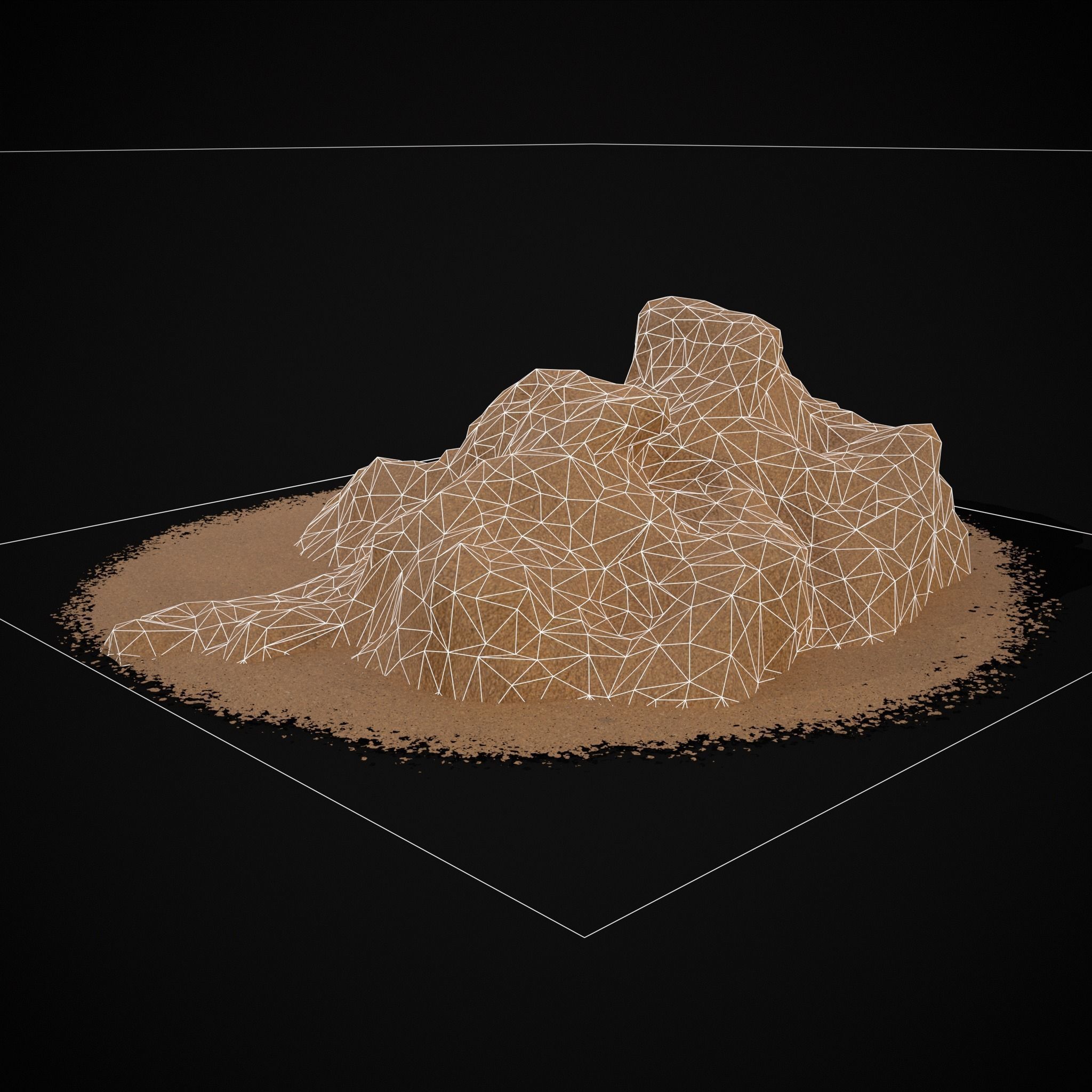 Wheat Grain Piles Low-poly 3D model_26