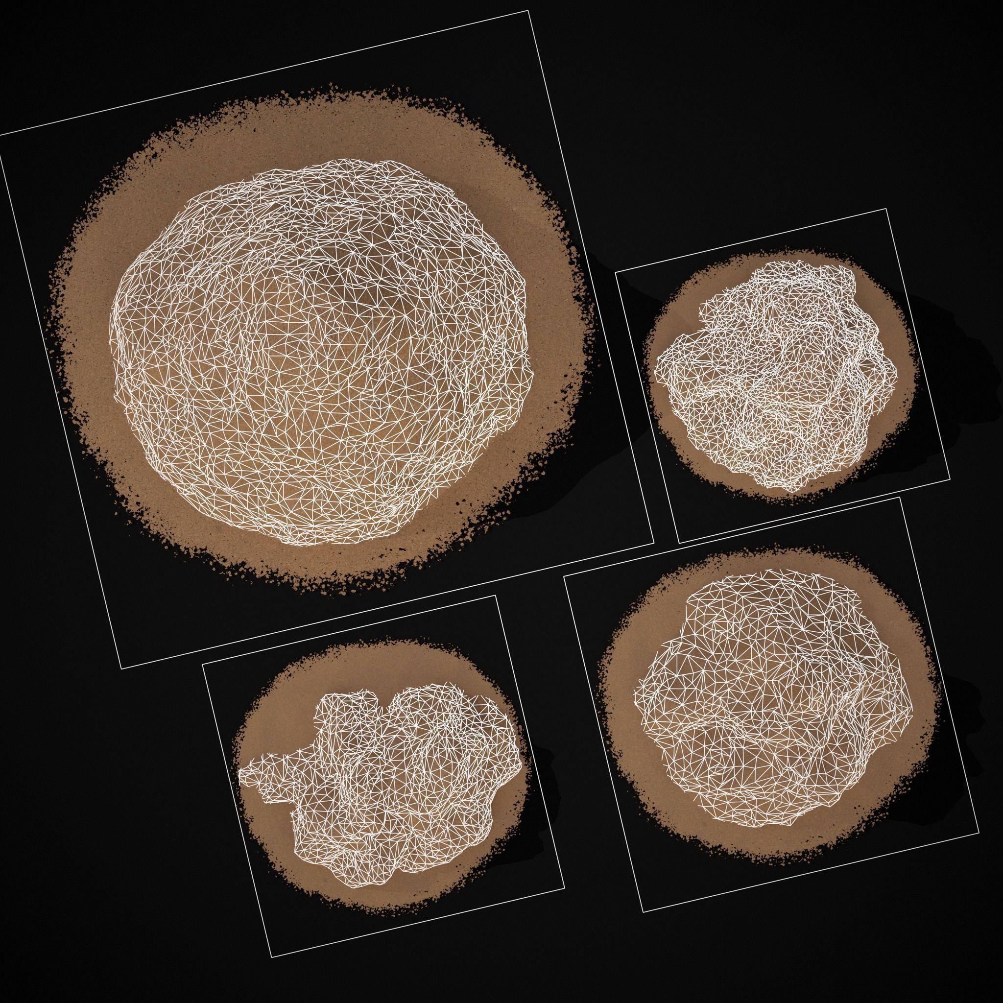 Wheat Grain Piles Low-poly 3D model_8