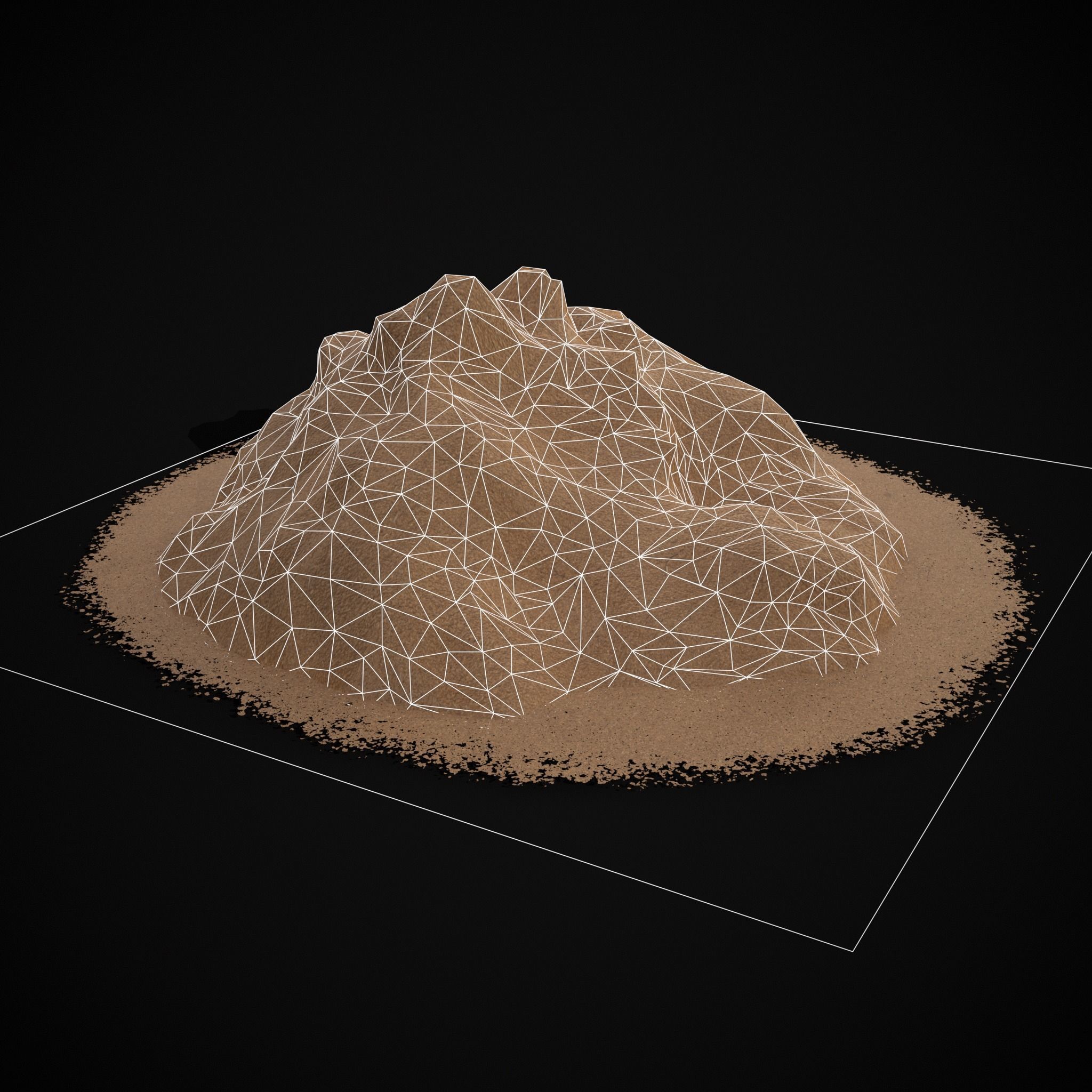 Wheat Grain Piles Low-poly 3D model_16