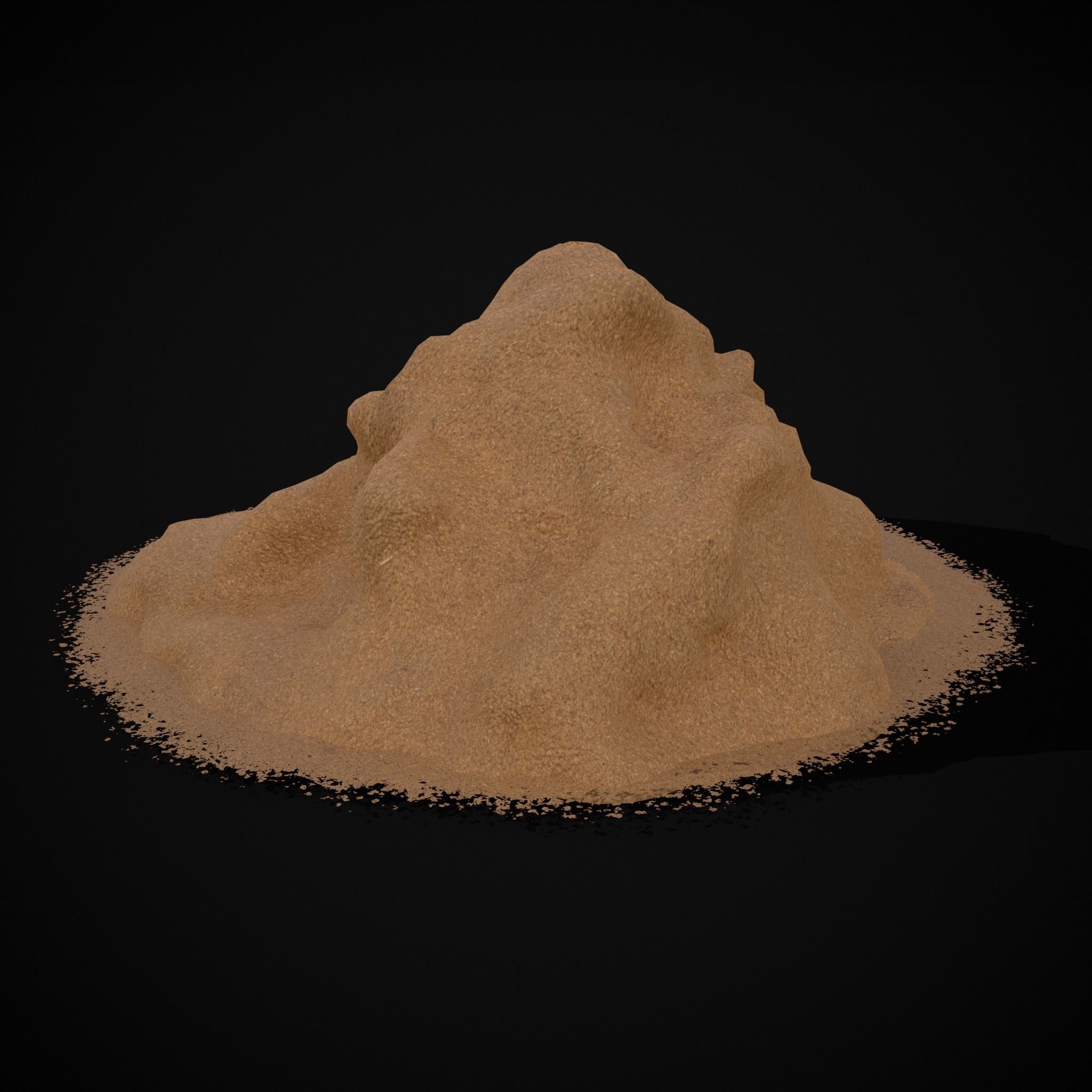 Wheat Grain Piles Low-poly 3D model_21