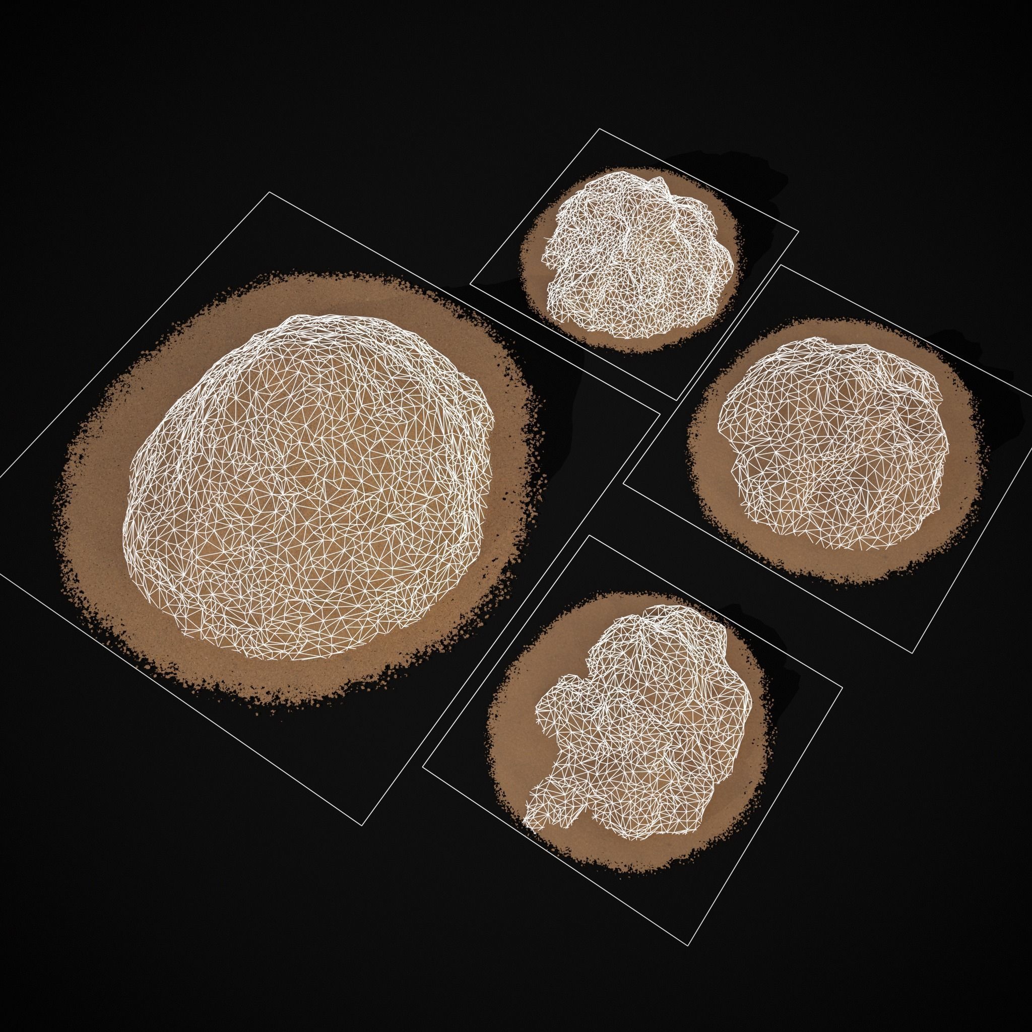 Wheat Grain Piles Low-poly 3D model_28