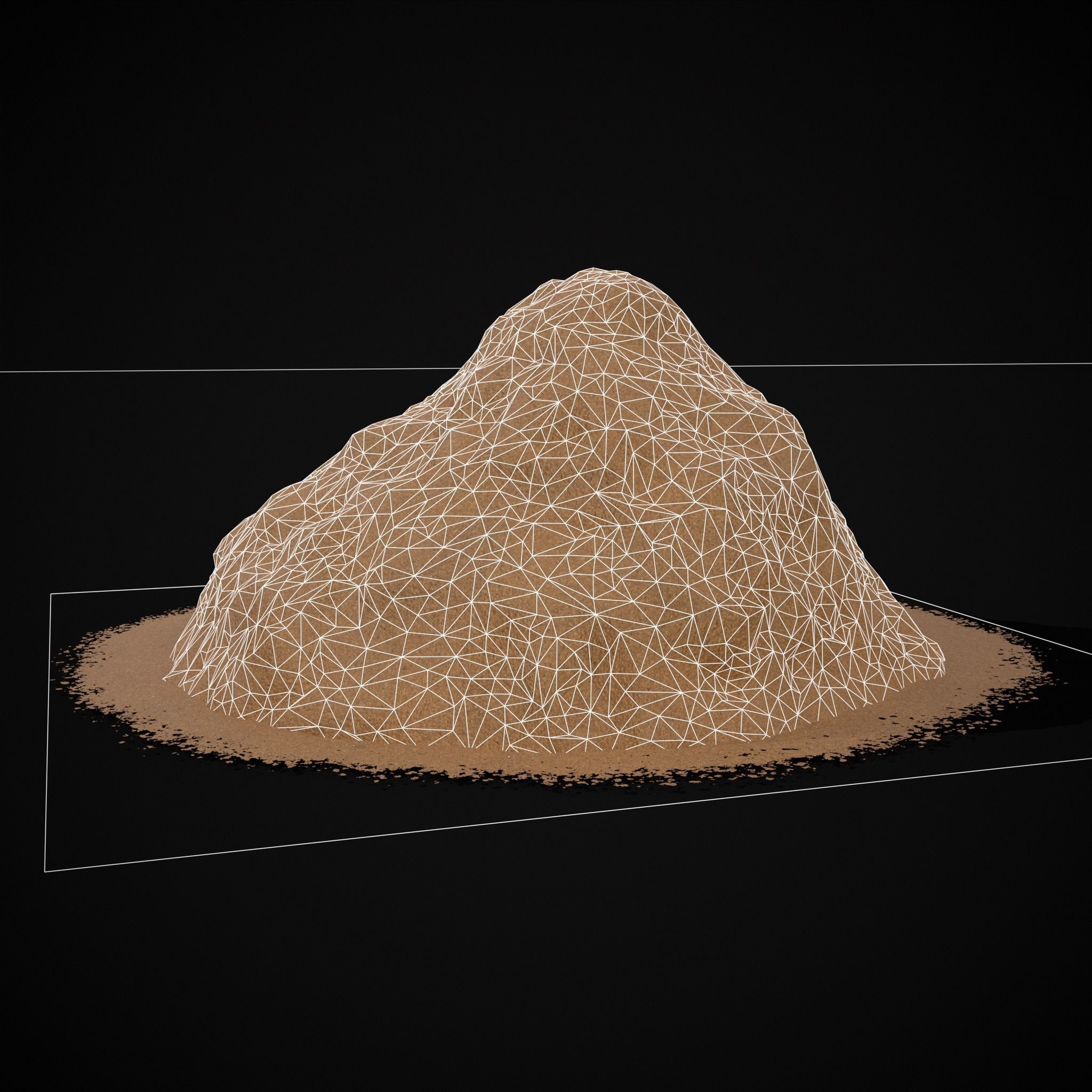Wheat Grain Piles Low-poly 3D model_20