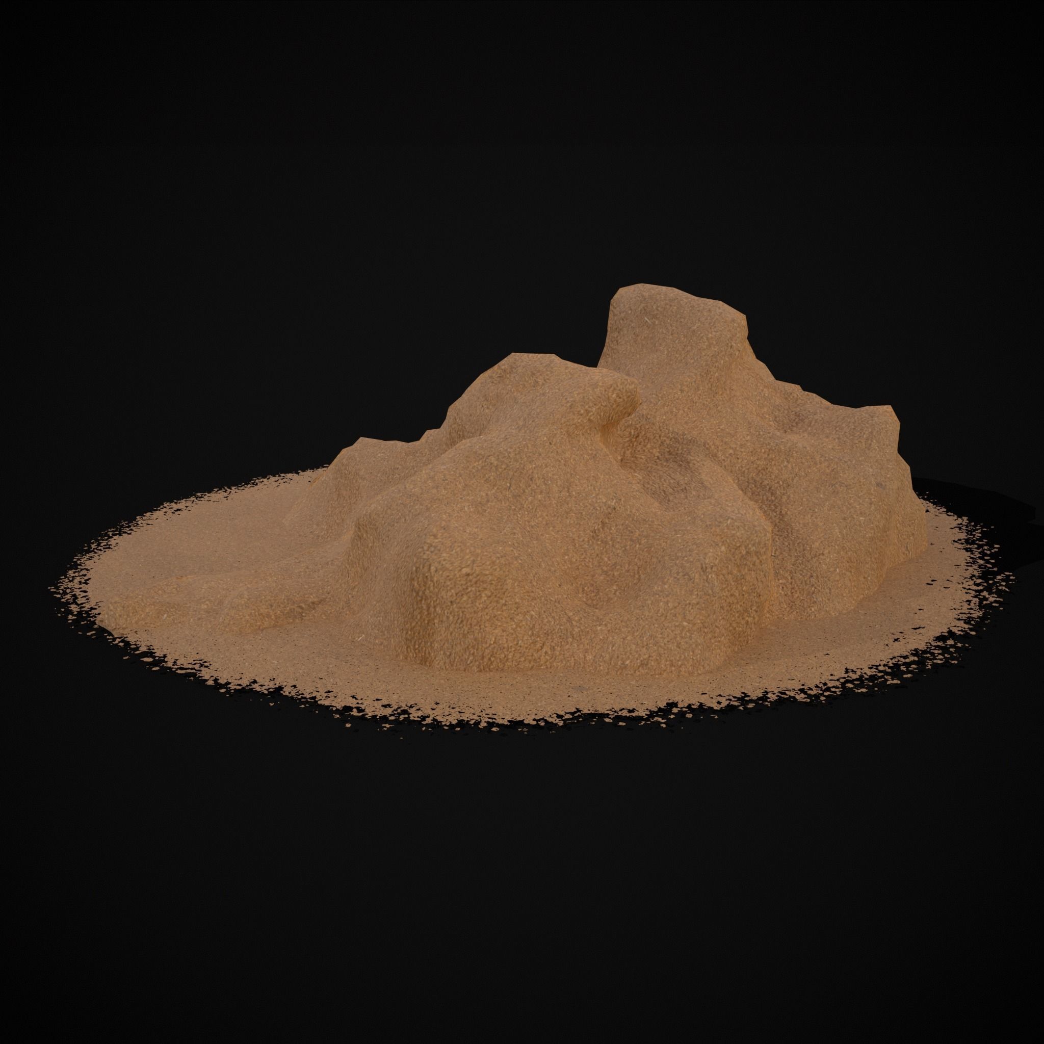 Wheat Grain Piles Low-poly 3D model_25