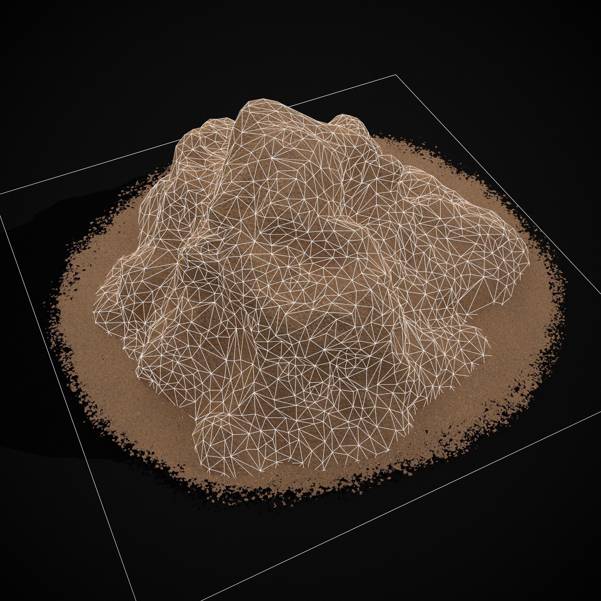 Wheat Grain Piles Low-poly 3D model_2