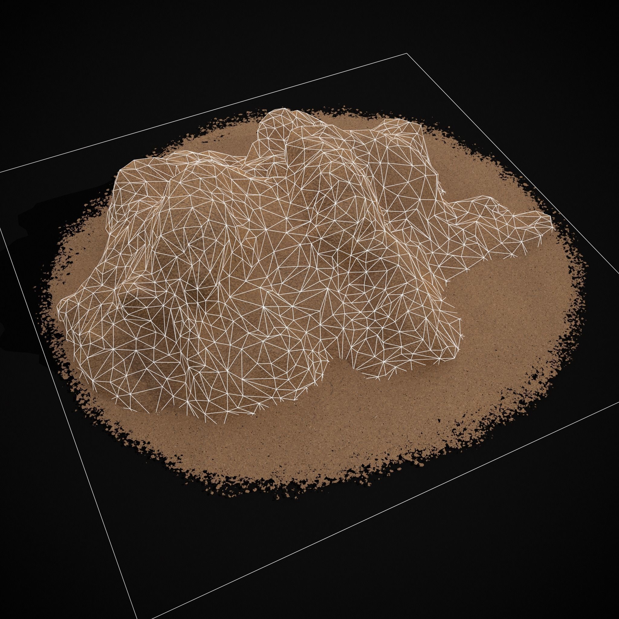 Wheat Grain Piles Low-poly 3D model_24