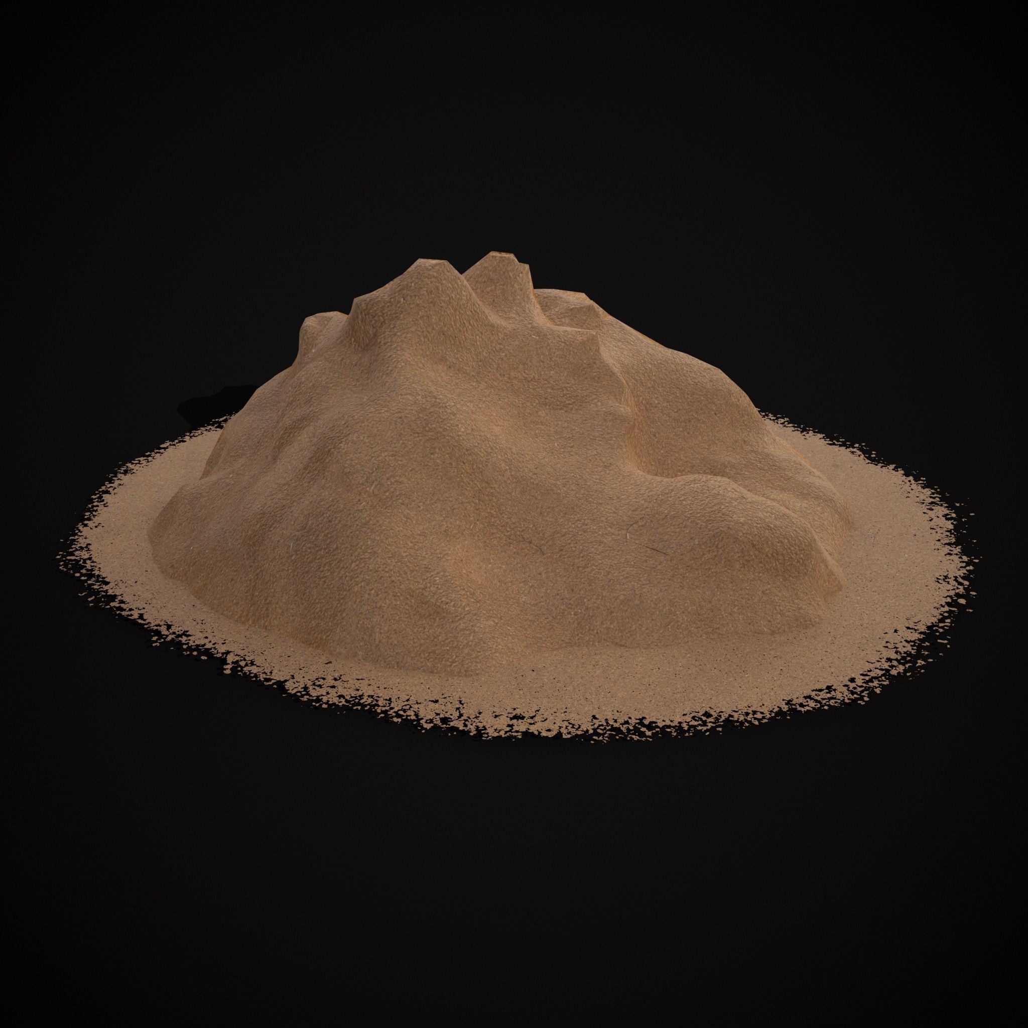 Wheat Grain Piles Low-poly 3D model_15