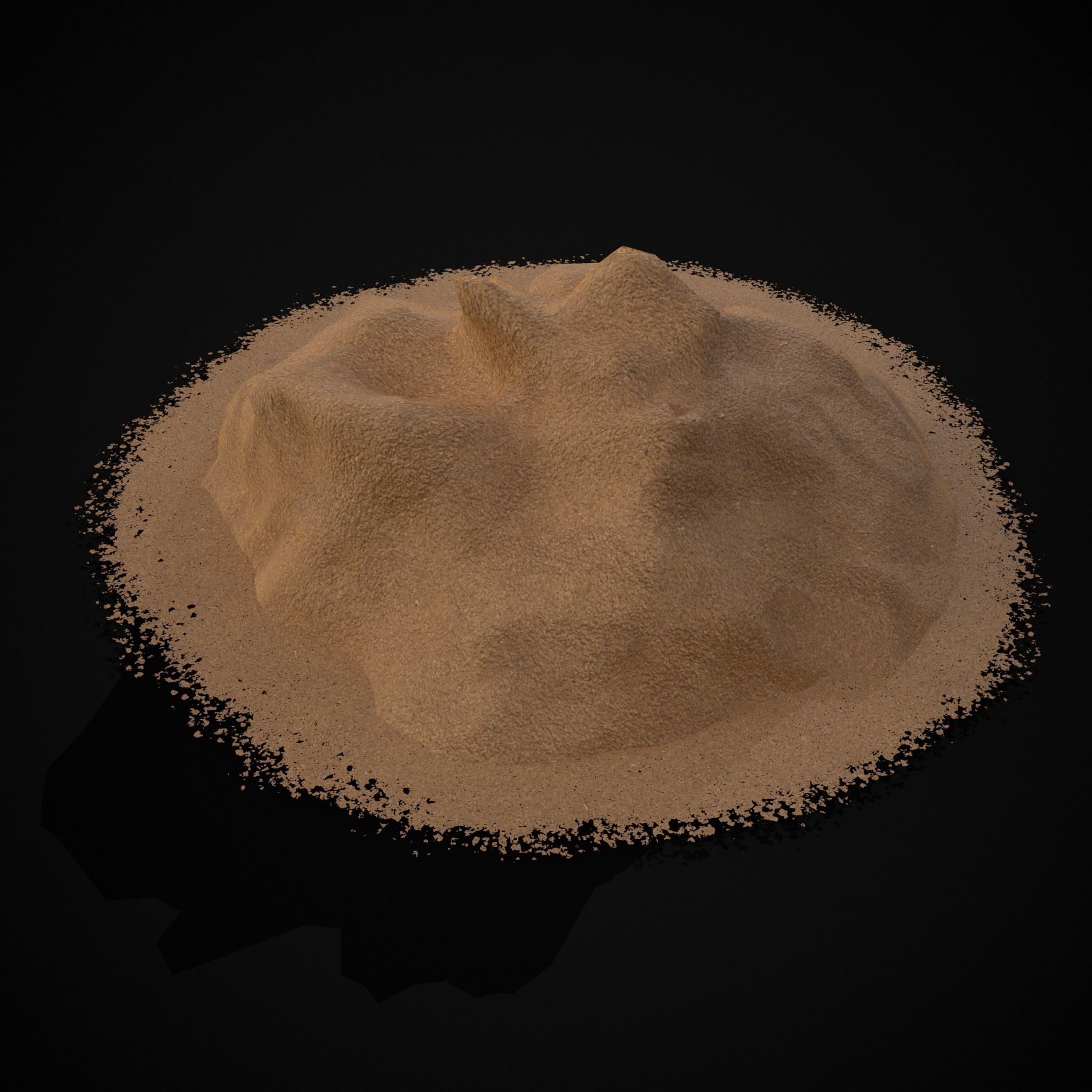 Wheat Grain Piles Low-poly 3D model_13