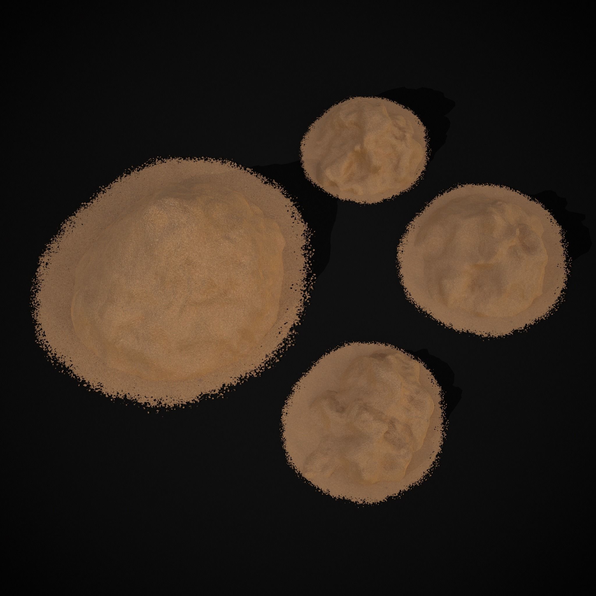 Wheat Grain Piles Low-poly 3D model_27