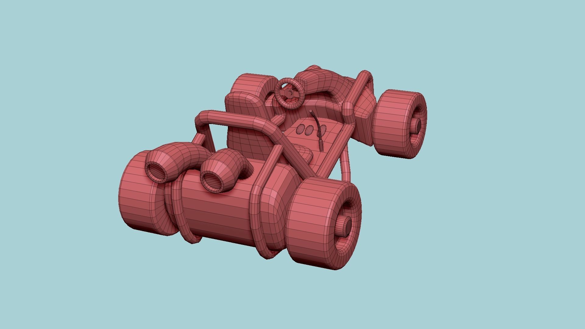 Cartoon Kart G06 Yellow - Vehicle Racing Design Low-poly 3D model_22