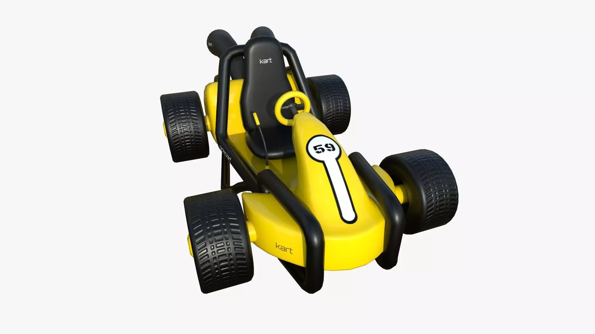 Cartoon Kart G06 Yellow - Vehicle Racing Design Low-poly 3D model_0