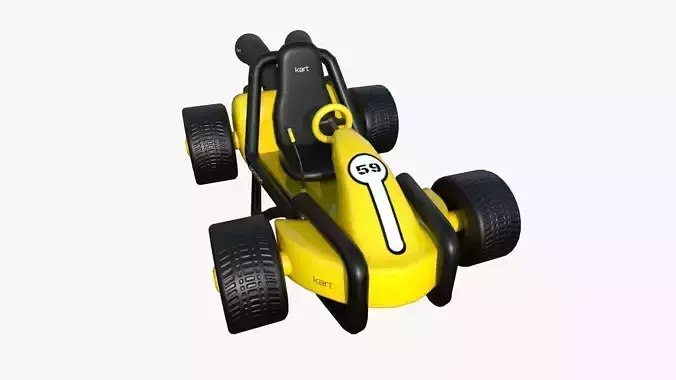Cartoon Kart G06 Yellow - Vehicle Racing Design Low-poly 3D model