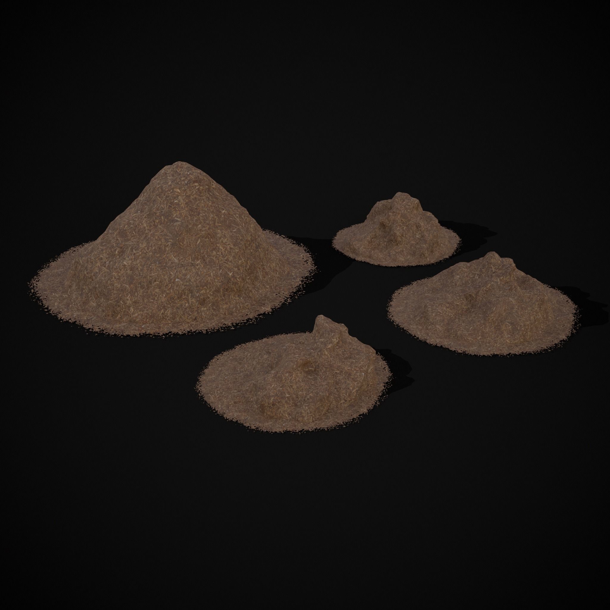 Wood Chip Piles Low-poly 3D model_25