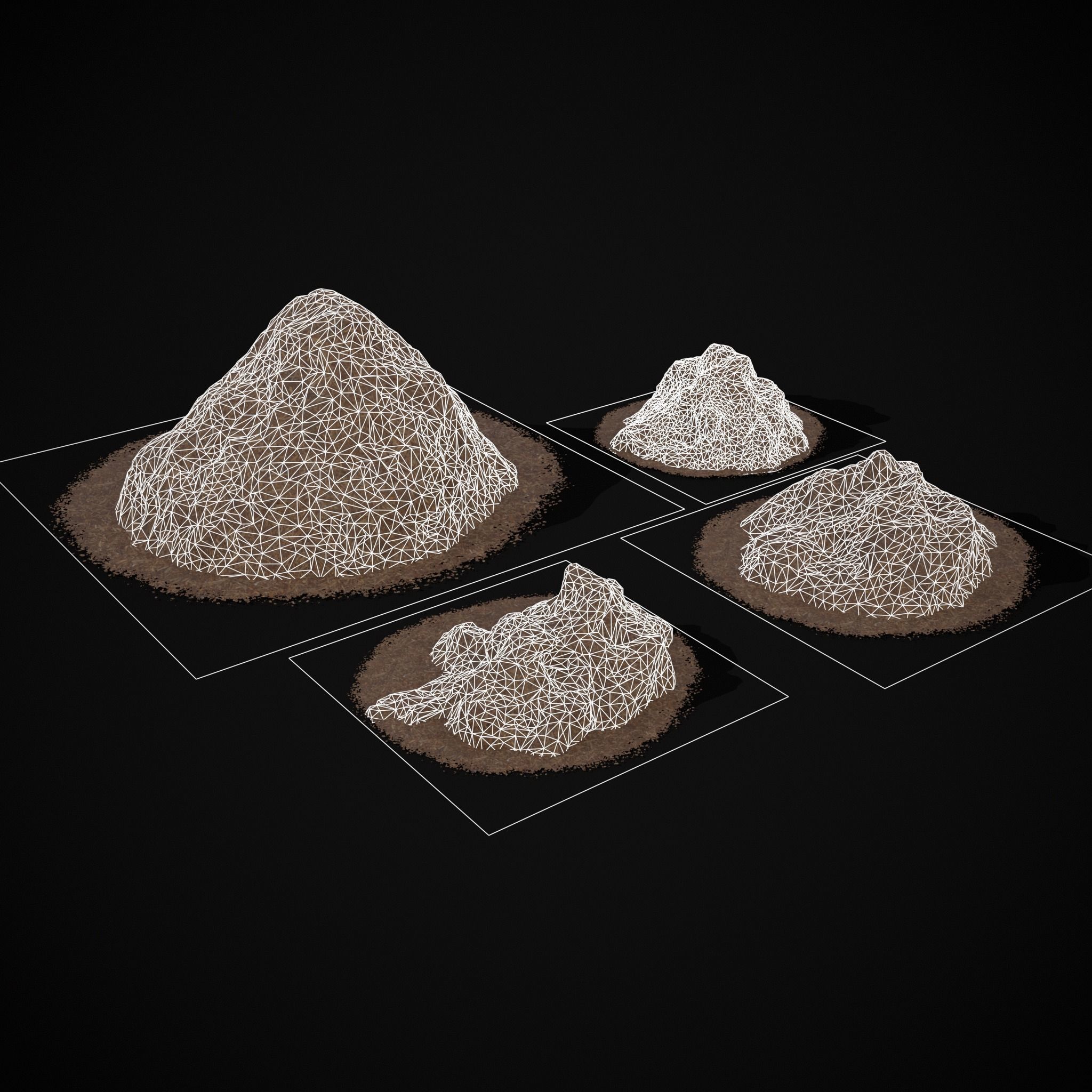 Wood Chip Piles Low-poly 3D model_26