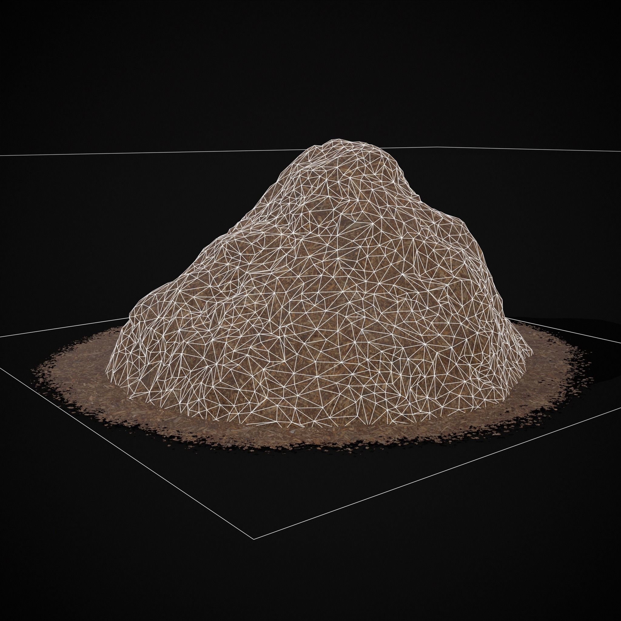 Wood Chip Piles Low-poly 3D model_18