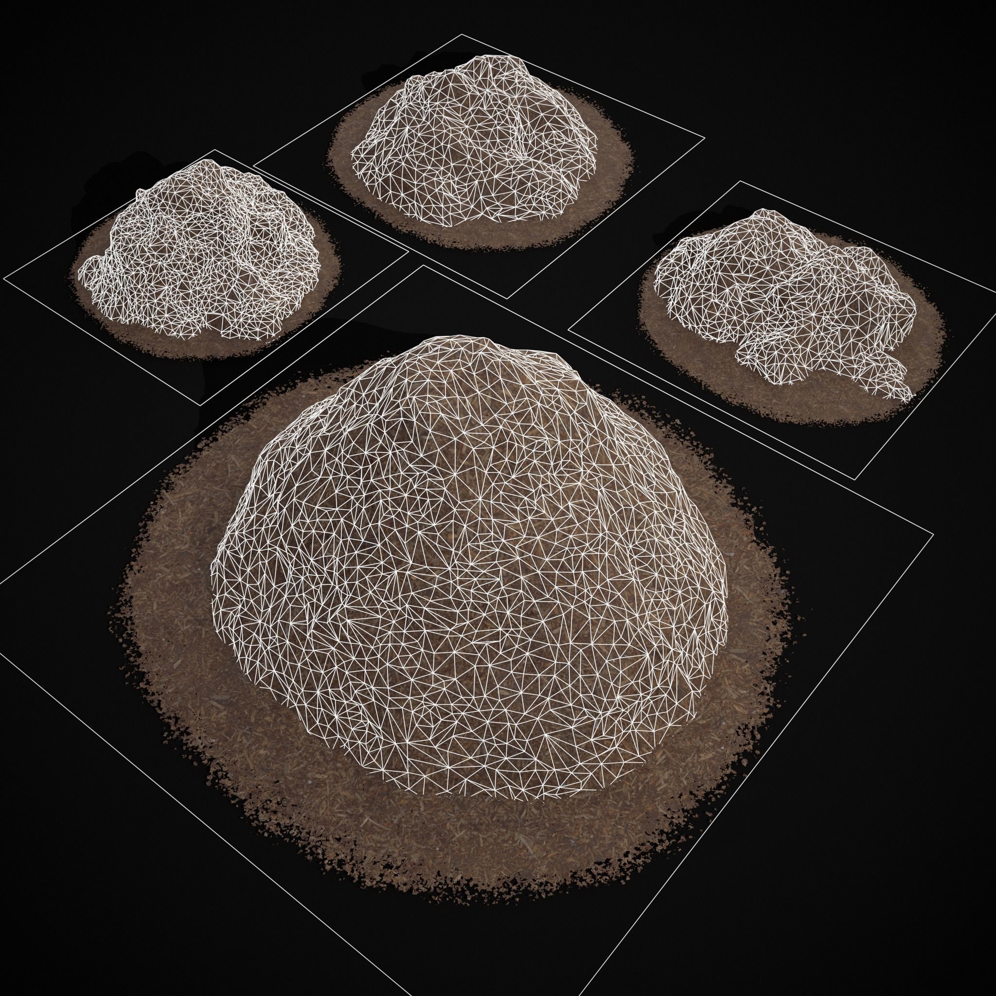 Wood Chip Piles Low-poly 3D model_2