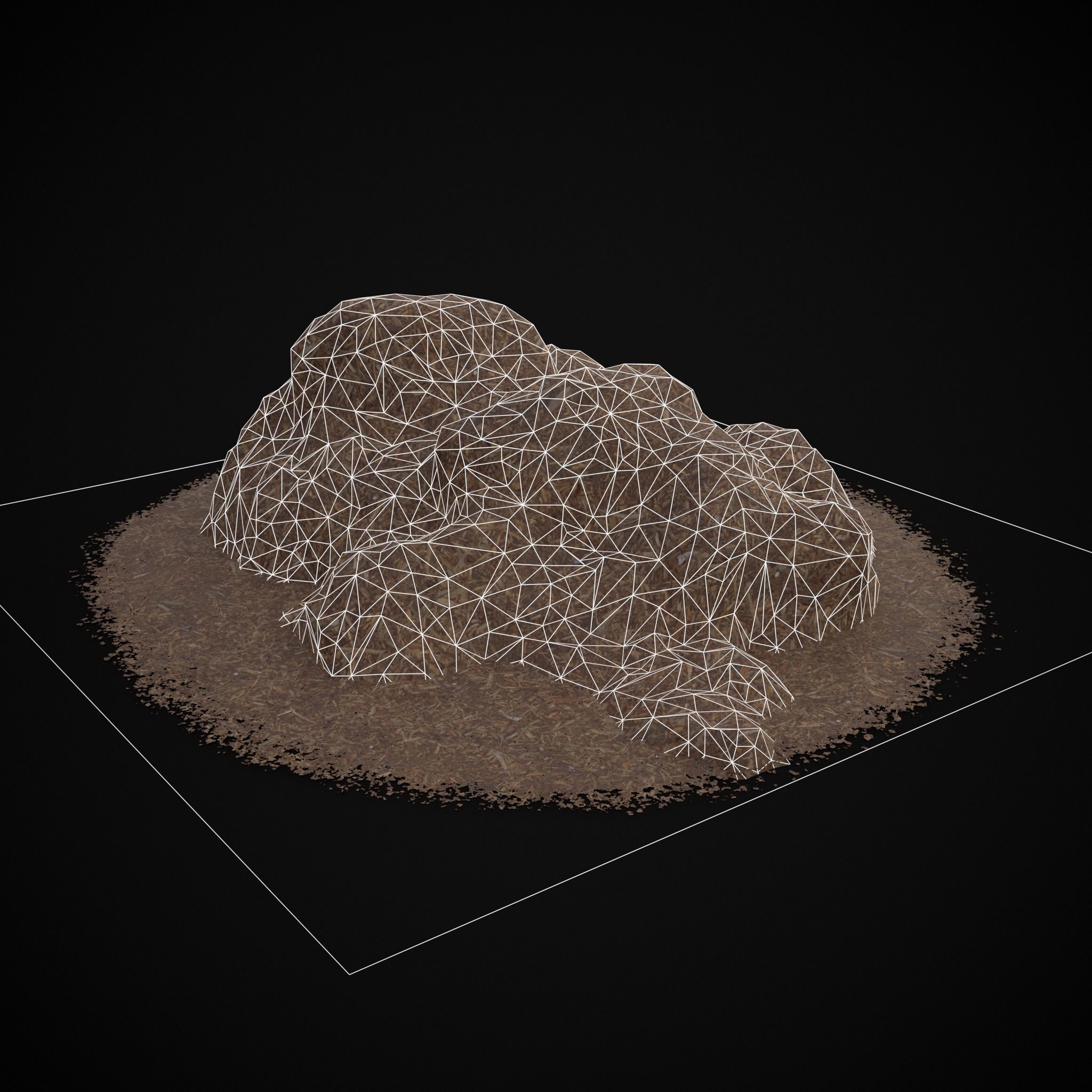 Wood Chip Piles Low-poly 3D model_10