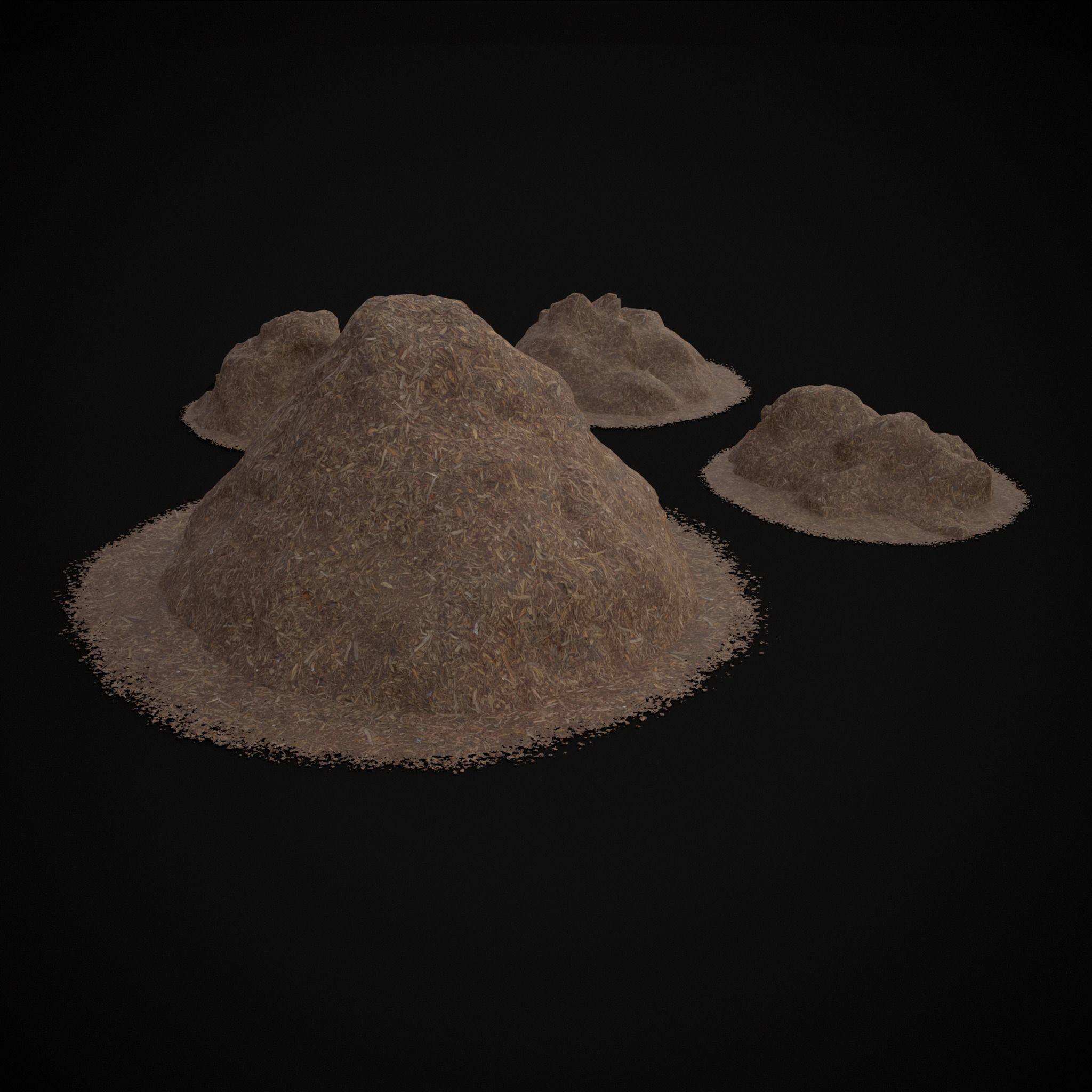 Wood Chip Piles Low-poly 3D model_7