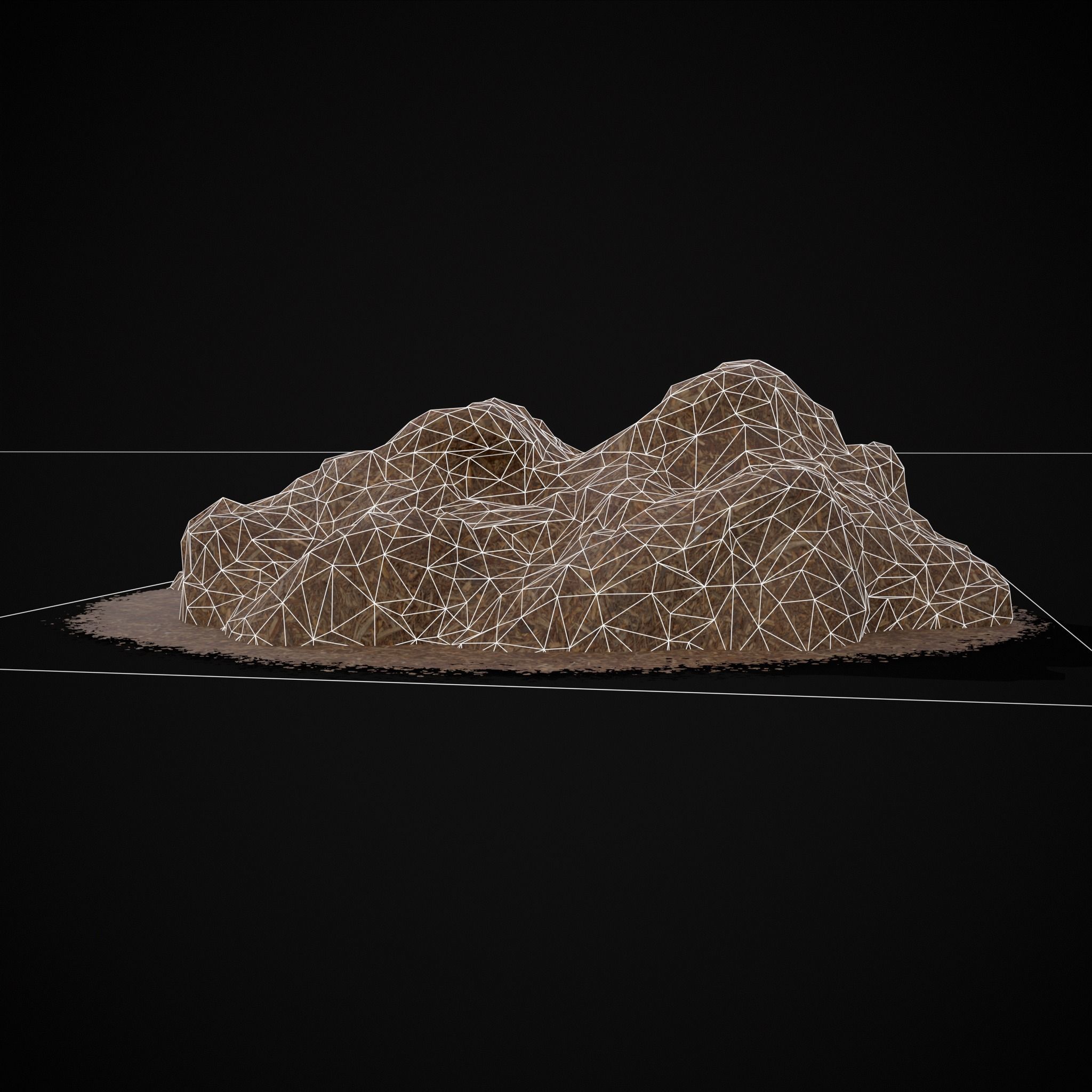 Wood Chip Piles Low-poly 3D model_12