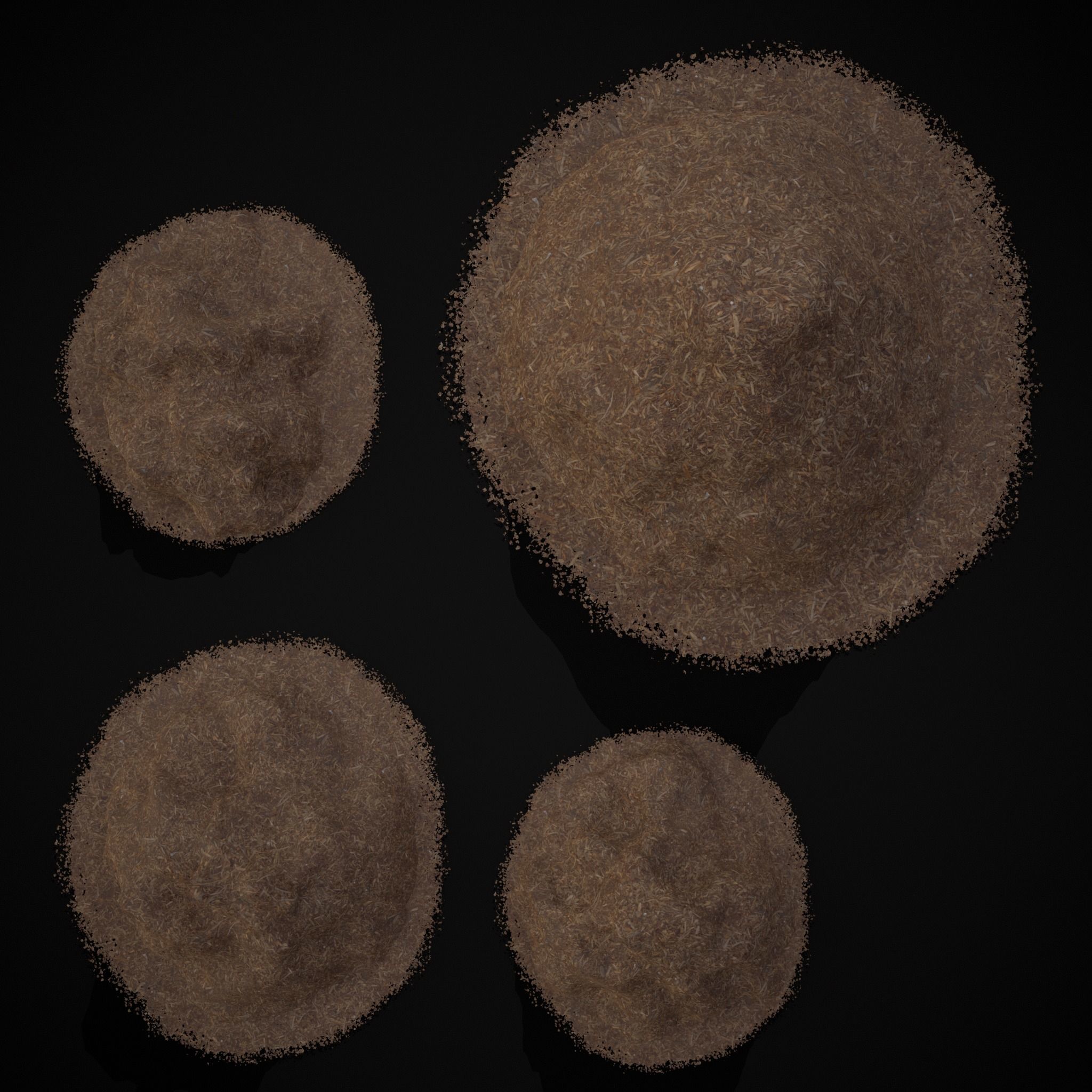 Wood Chip Piles Low-poly 3D model_5