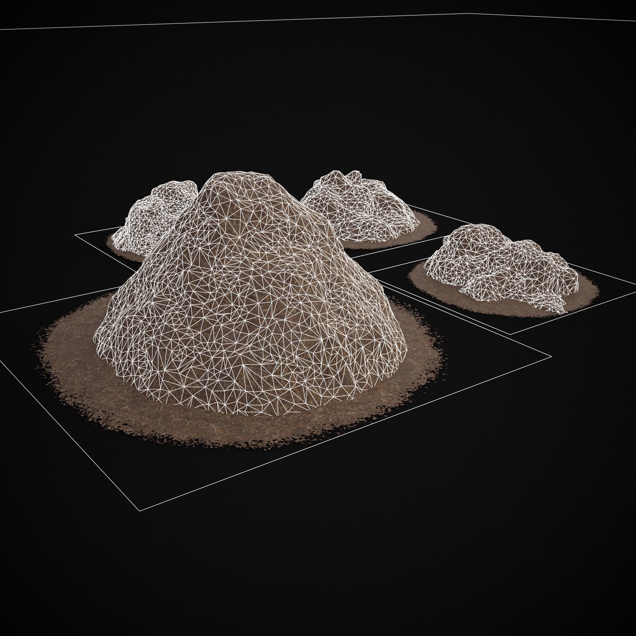 Wood Chip Piles Low-poly 3D model_8