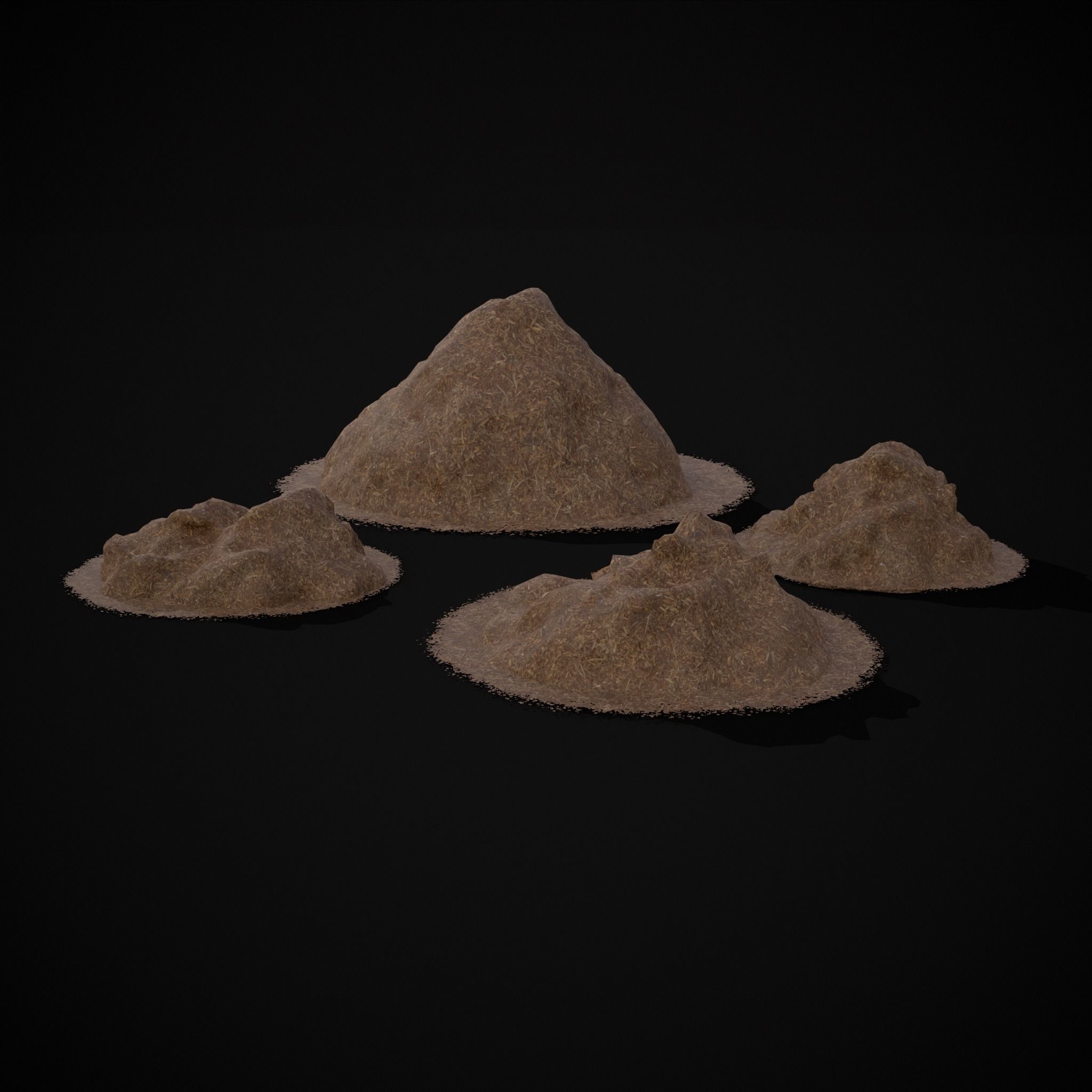 Wood Chip Piles Low-poly 3D model_3