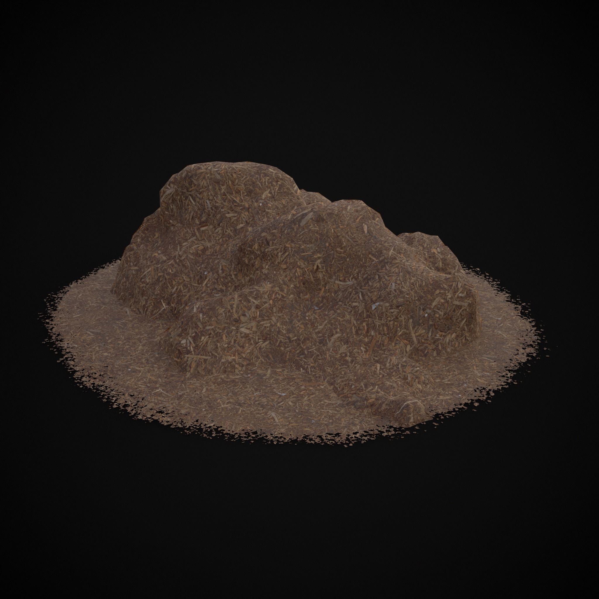 Wood Chip Piles Low-poly 3D model_9